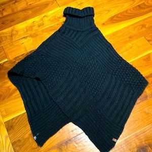 Cotton knit poncho